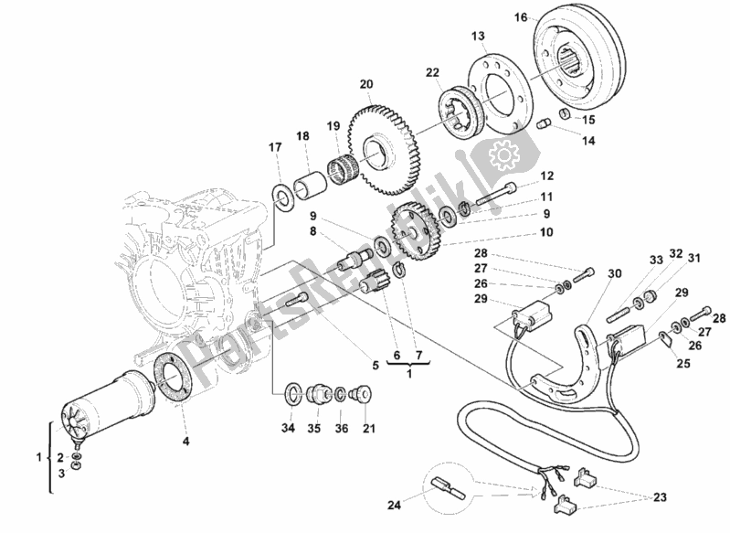 Toutes les pièces pour le Générateur - Moteur De Démarrage du Ducati Monster 600 Dark 1999